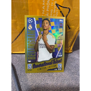 Thẻ Lẻ Topps Match Attax Champions League 23/24 Generational Talent Bellingham LE29 ( Siêu Hiếm ) ( Super Rare )