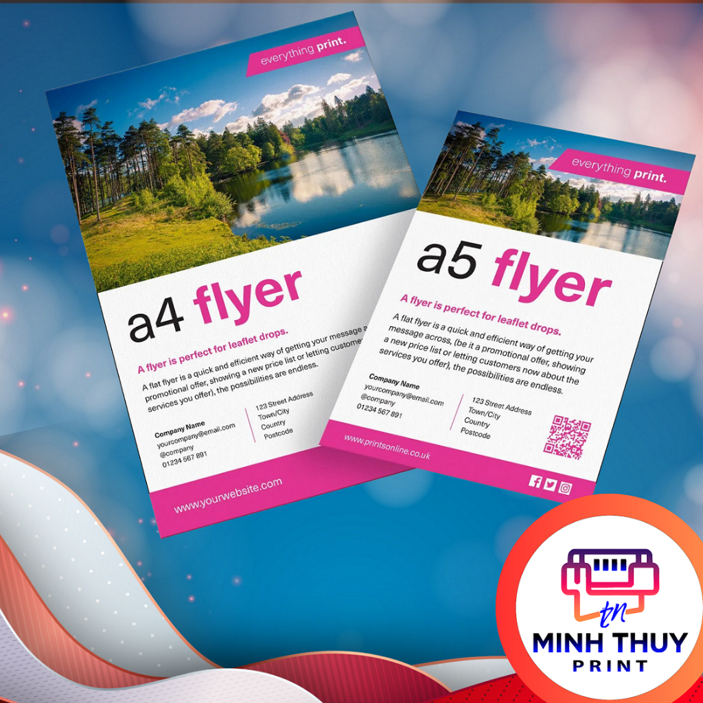 In nhanh tờ rơi 1 mặt, giấy dày 180g, flyer 1 mặt các khổ A5-A4 phân ...