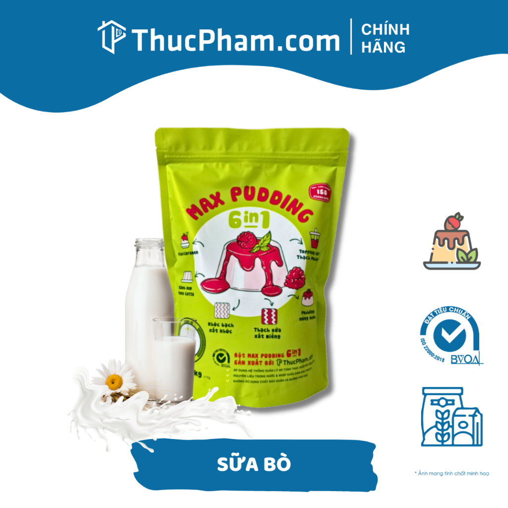 1KG Bột MAX Pudding 6in1 ThucPham.Com Đủ Vị Làm Khúc Bạch, Tàu Hũ ...