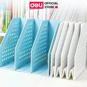 Giá Khay Kệ Đựng Tài Liệu Deli 4 Ngăn, Kệ Hồ Sơ Văn Phòng, Giá Sách Vở Tiện Lợi Màu Pastel Dễ Thương Có Thể Thu Gọn