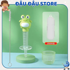 Dụng cụ bơm, Ống bón thuốc, nước hoa quả, bơm sữa cho bé - Hình chú Ếch Siêu dễ thương cho bé Đậu Đậu Store