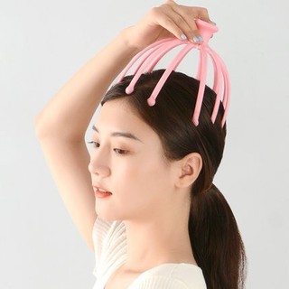Massage Da Đầu 360 Độ - 8 Bi Lăn Inox - Dụng Cụ Massage Đầu Silicone Mềm-Giảm Stress Hỗ Trợ Ngủ Ngon