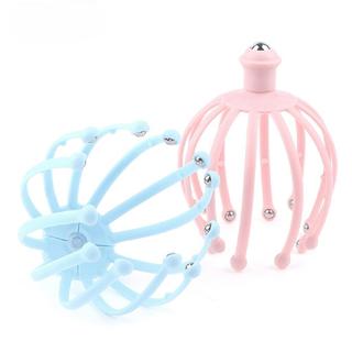 Massage Da Đầu 360 Độ - 8 Bi Lăn Inox - Dụng Cụ Massage Đầu Silicone Mềm-Giảm Stress Hỗ Trợ Ngủ Ngon