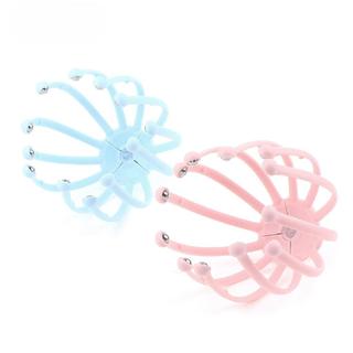 Massage Da Đầu 360 Độ - 8 Bi Lăn Inox - Dụng Cụ Massage Đầu Silicone Mềm-Giảm Stress Hỗ Trợ Ngủ Ngon