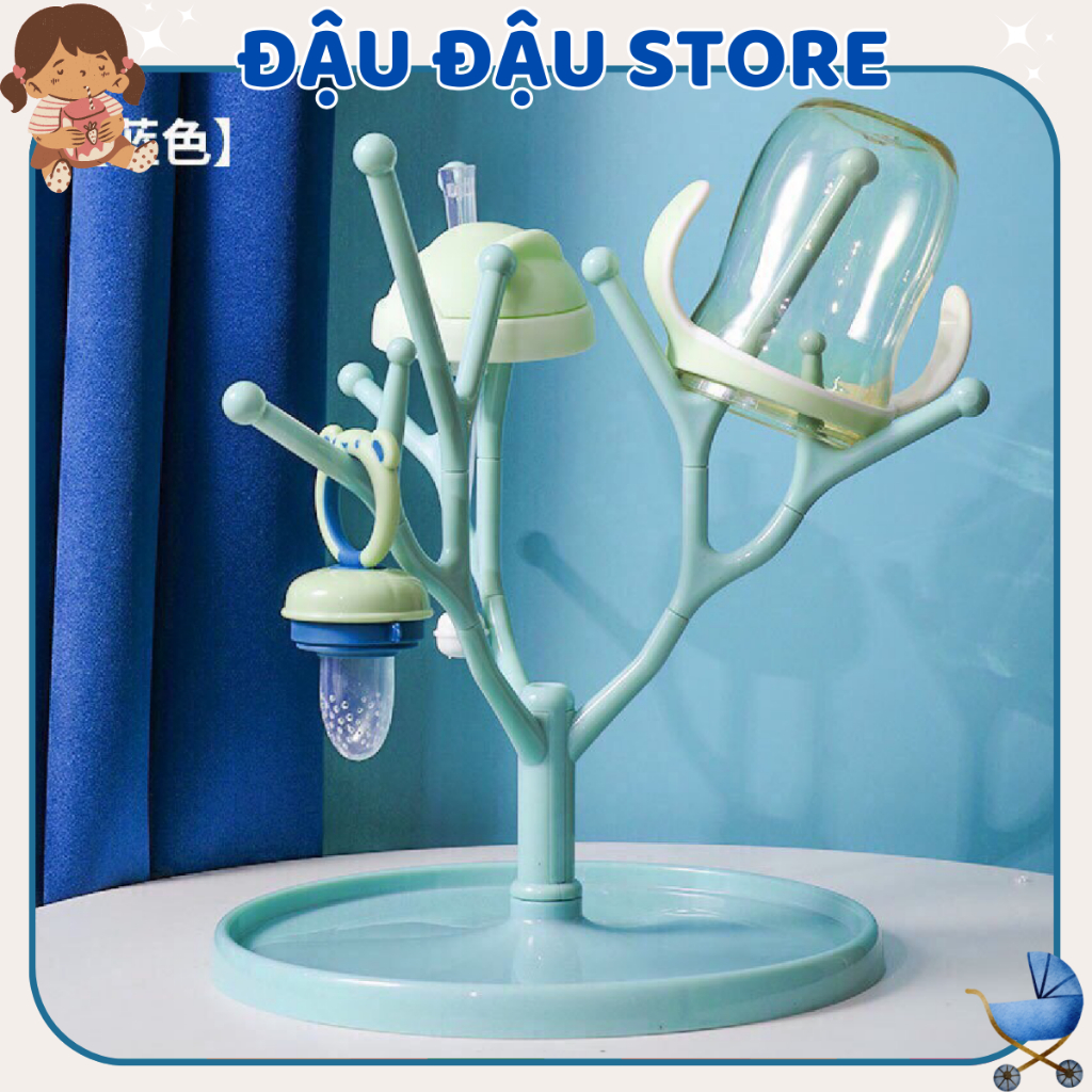 Khay úp bình sữa cốc chén,bát - Giá để núm ty 7 nhánh loại không nắp Cho Mẹ Và Bé Đậu Đậu Store