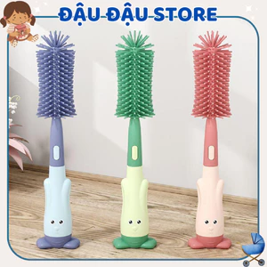 Bộ Cọ Rửa Bình Sữa Em Bé Bằng Silicon Đầu Mềm Xoay 360 Độ - 3 trong 1 Cho Bé và Mẹ Đậu Đậu Store