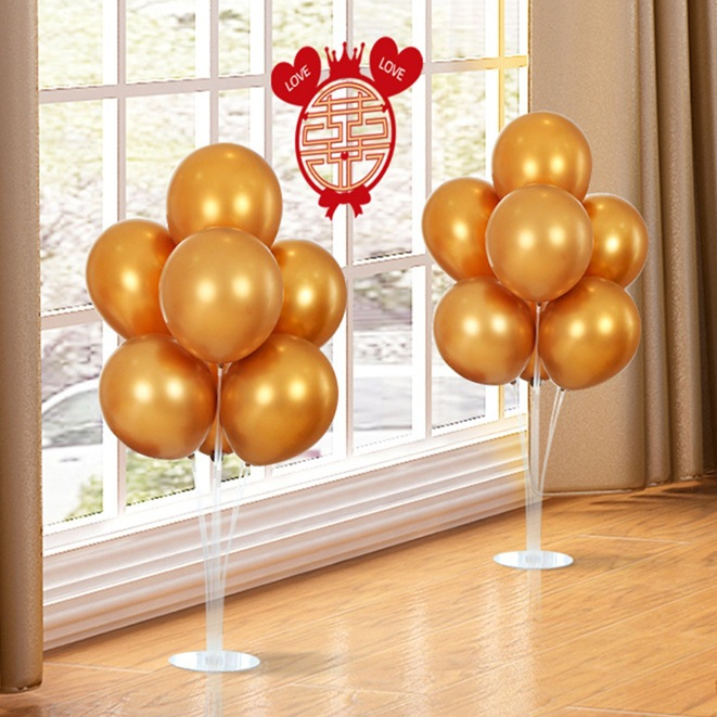Set trụ nhựa 7 nhánh cao 70cm kèm bóng trang trí đám cưới - Kem Shop