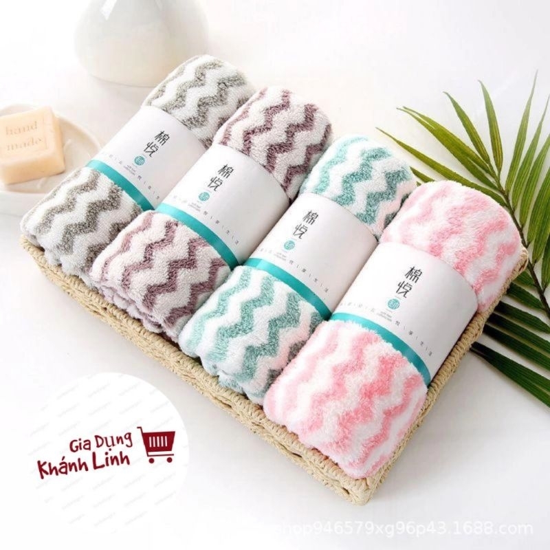 [COMBO 10] Khăn Mặt Cotton Khăn Mặt Lông Cừu Siêu Mềm 30x50cm - KHĂN RỬA MẶT CAO CẤP