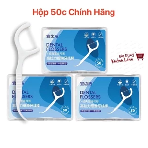 Tăm chỉ nha khoa hộp 50 Cây Dental Flossers tăm chỉ vệ sinh răng miệng My Nhân