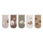 Set 5 Đôi Tất Sơ Sinh Màu Basic Họa Tiết Cotton Chống Trơn Trượt Cho Bé