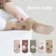Set 5 Đôi Tất Sơ Sinh Màu Basic Họa Tiết Cotton Chống Trơn Trượt Cho Bé