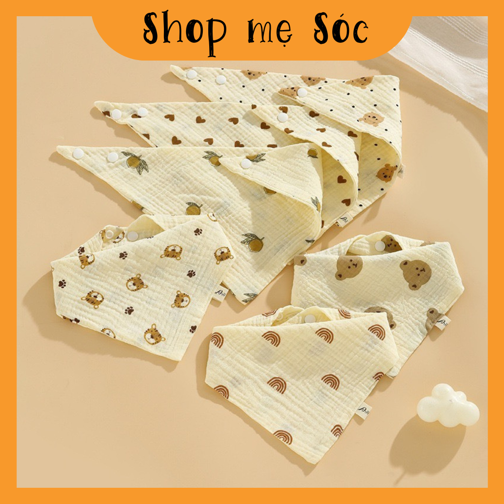 Set 5 yếm xô tam giác Sunlin 4 lớp cao cấp cho bé sơ sinh, bé trai, bé gái mesocshop
