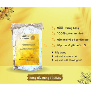 BÔNG TẨY TRANG TETRA-TRUMA LE SOIN LARETAT PUR TÚI 600 MIẾNG - PHỒNG PHỀNH