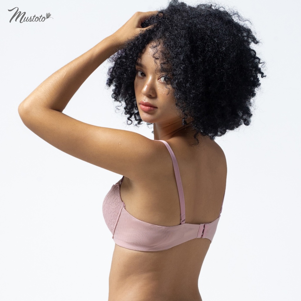 Ảnh Áo Lót Nữ Mustoto Bra Ren Phối Lưới Mút Mỏng Nhẹ Có Gọng (MA19) 1