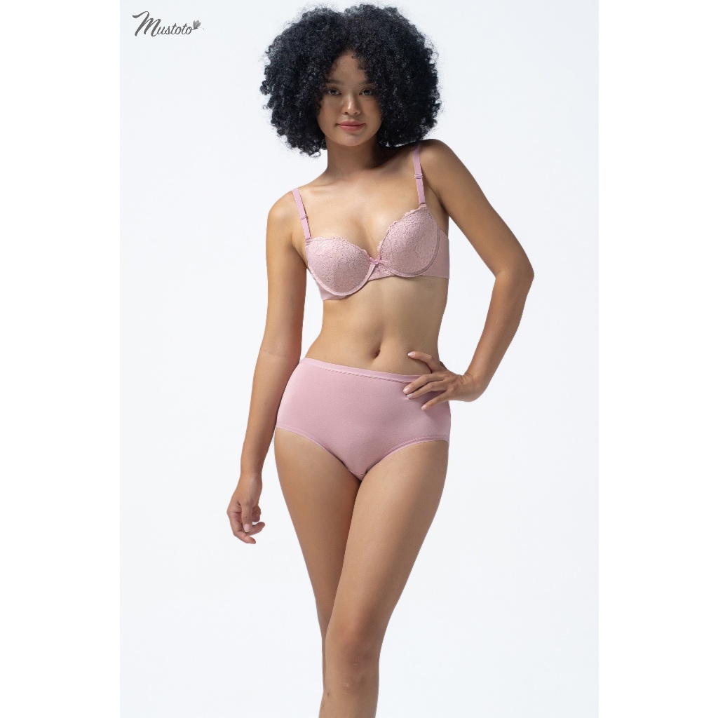 Ảnh Áo Lót Nữ Mustoto Bra Ren Phối Lưới Mút Mỏng Nhẹ Có Gọng (MA19) 2