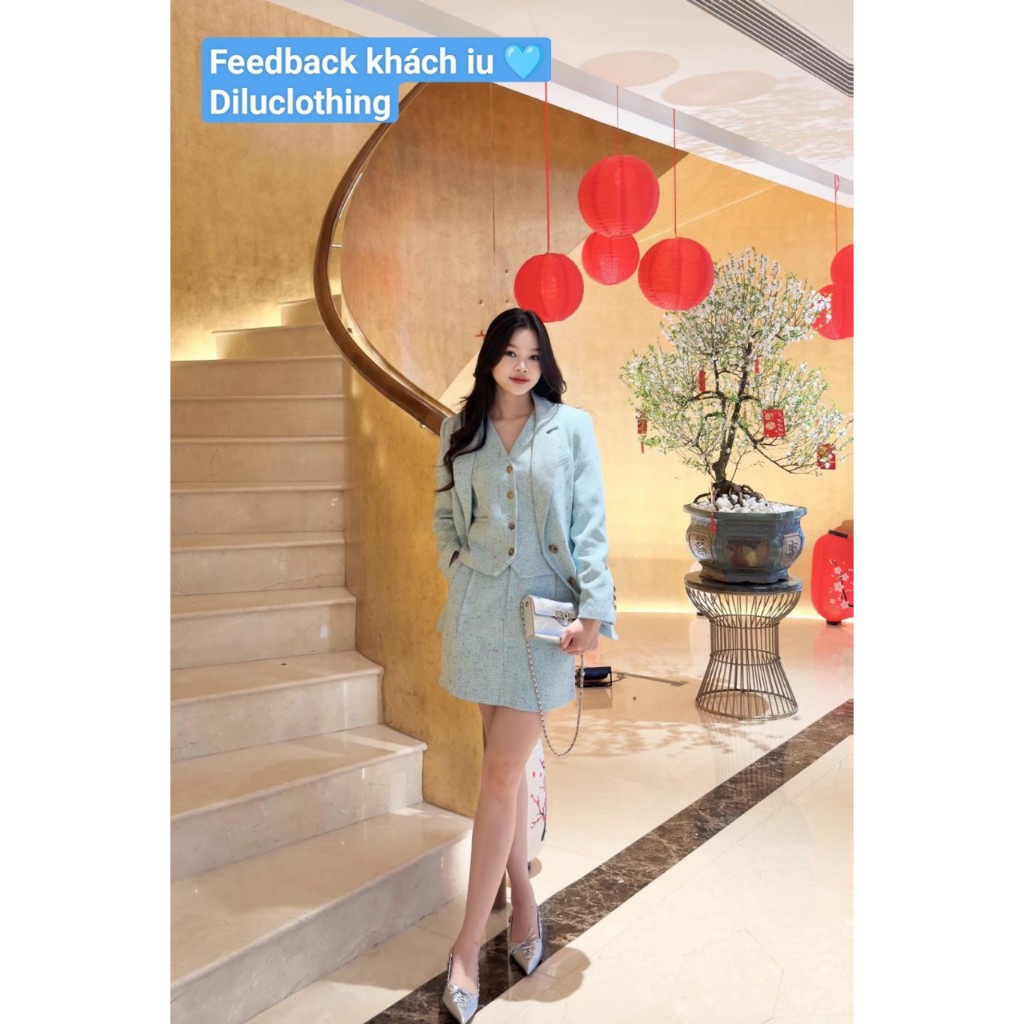 Bộ - Áo blazer nữ kèm gi lê & chân váy [MAY THEO SỐ ĐO] - chất liệu cao cấp, 2 lớp, lót lụa mềm, ĐỦ MÀU