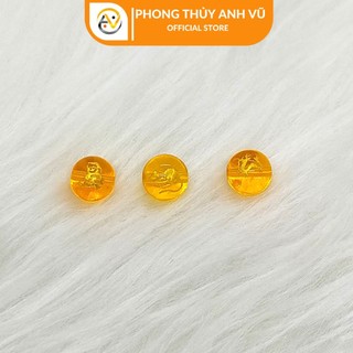 3 viên tam hợp thân tý thìn chất liệu mã não vàng đã khai quang - size 8 10 12ly - may mắn tài lộc