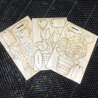[Giá-Xưởng] Thiệp Hoa Gỗ Cho Bé Tô Màu - Lọ Hoa Bằng Gỗ Handmade - Hoa Gỗ Tô Màu