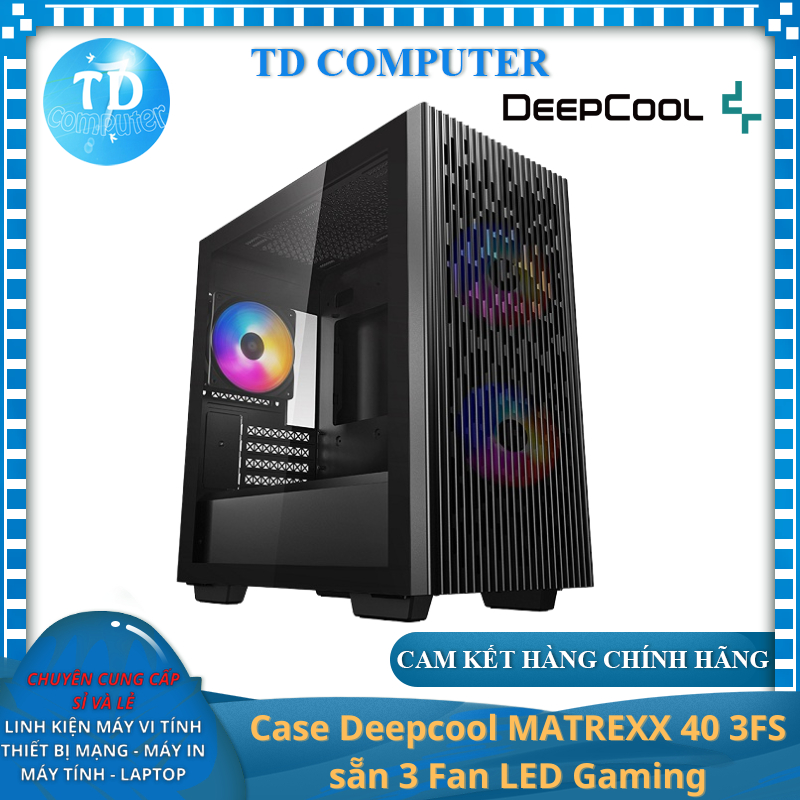 Vỏ máy tính Case Deepcool Matrexx 40 3FS sẵn 3 Fan LED Gaming Kính ...
