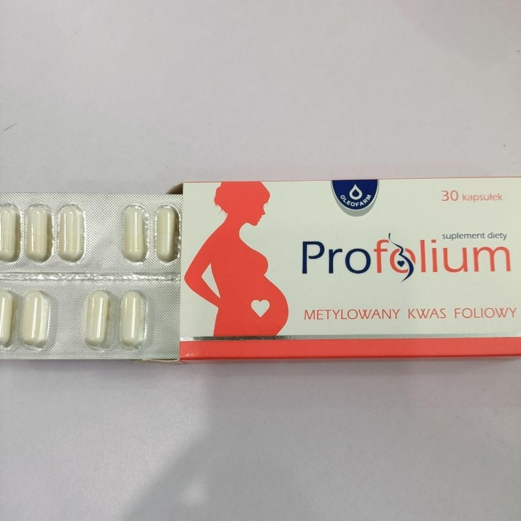 Viên uống bổ sung acid folic Profolium, bổ sung folate thế hệ mới Quatrefolic, nhập khẩu Ba Lan, hộp 30 viên