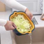 Bộ 2 rổ nhựa kèm chậu có nắp đậy đựng rau củ hoa quả có lỗ thoát nước