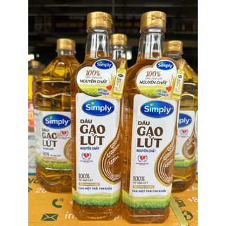 Dầu simply gạo lứt nguyên chất 1l, 2l hsd 2025