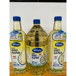 Dầu Simply đậu nành nguyên chất 1l,2l HSD 2025