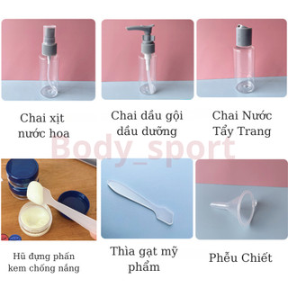 Bộ chiết mỹ phẩm Bodysport Set chiết mỹ phẩm 8 món chai triết lọ phun hộp chứa chiết mỹ phẩm