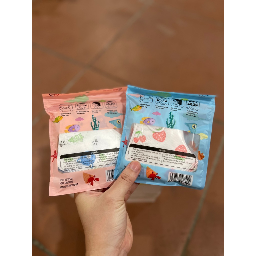 Thùng 100 chiếc khẩu trang trẻ em 5D kháng khuẩn