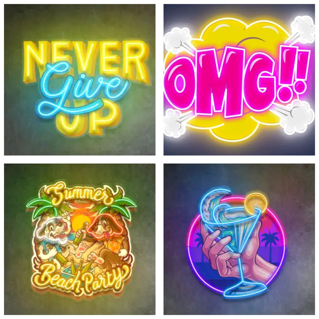 Đèn Led Neon Nghệ Thuât Nhiều Mẫu - Đèn Led Neon Trang Trí Phòng - Neon Sign Decor - Never Give Up
