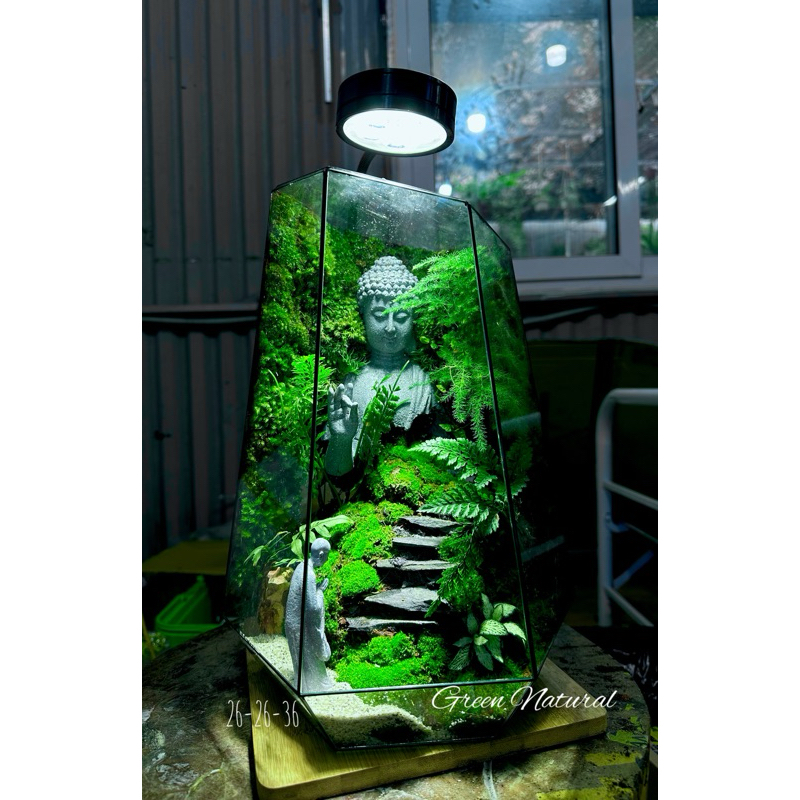 Mô hình tăng nhân cúi bái bột đá 9cm trang trí terrarium, tiểu cảnh
