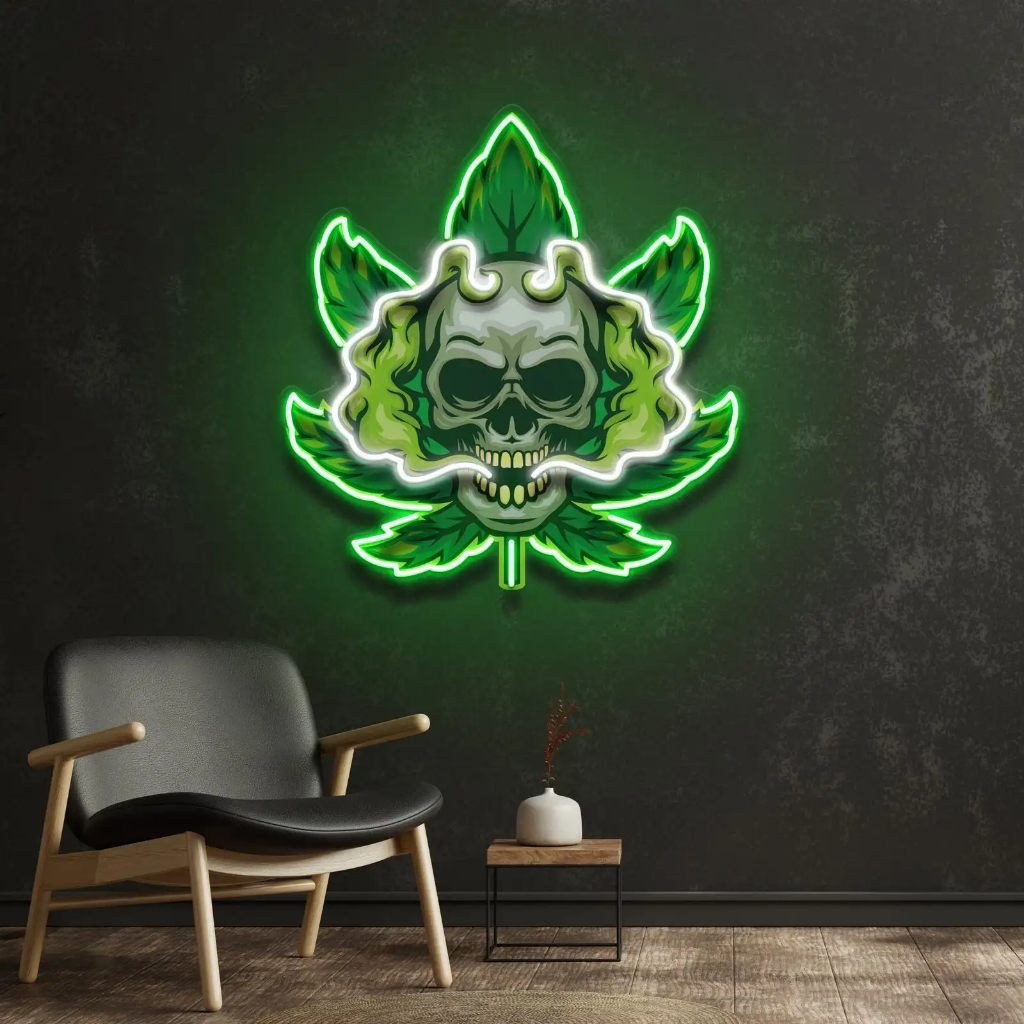 Đèn Led Neon Trang Trí Hình Đầu Lâu Kinh Dị Nghệ Thuật- Độc Đáo, Sáng Tạo, Màu Sắc Huyền Bí -Lý Tưởng Cho Bar, Halloween