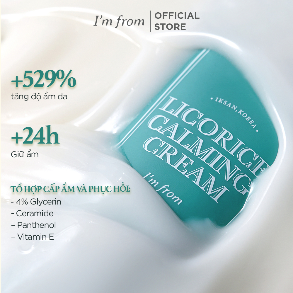 Ảnh Kem dưỡng ẩm làm dịu & phục hồi da I'm from Licorice Calming Cream 50ml [Vỏ bẩn nhẹ] 4
