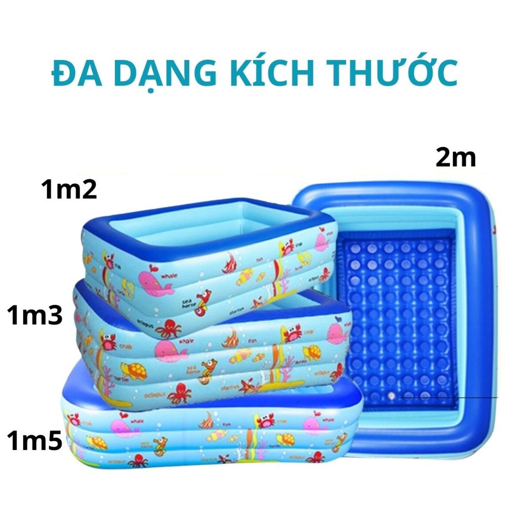 Bể phao 3 tầng KAW, phao phao họa tiết hoạt hình dành cho bé, thiết kế dày đặc, chất liệu an toàn