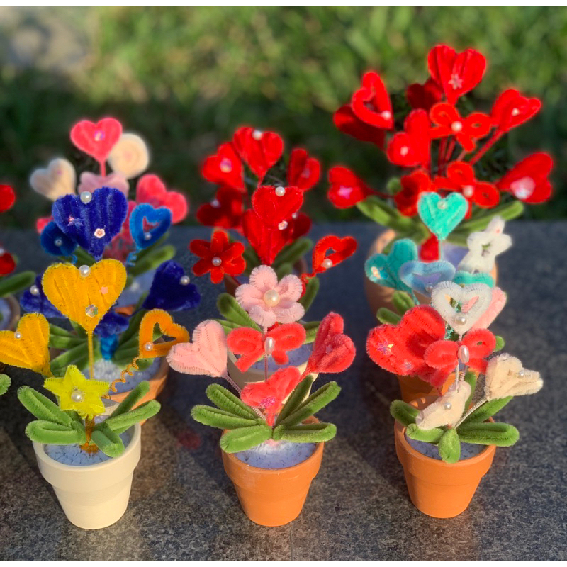 Chậu hoa trái tim mini từ kẽm nhung | Shopee Việt Nam
