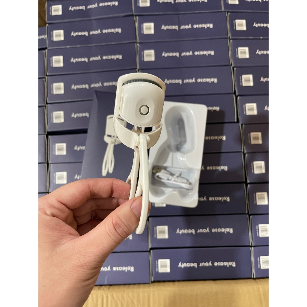 Máy uốn mi điện, kẹp mi nhiệt thông minh làm cong nhanh kèm sạc usb