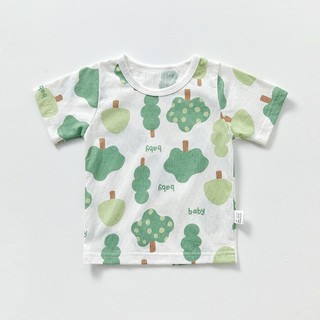 Áo Thun Cotton Mùa Hè Mềm Mịn, Thoáng Mát, Phong Cách Hàn Quốc Cho Bé Trai Bé Gái