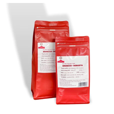 Cà Phê Mix Hạt Nguyên Chất (Arabica, Robusta) - Cà Phê Nguyên Chất Quyên Trang - (500gr/ 1kg) - (Hạt, Bột)