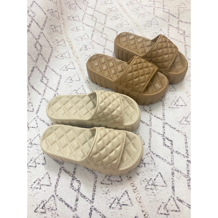 Dép bánh mì nữ CARO đế cao 5cm, dép quai ngang độn đế, nhẹ, êm chân - Đế Cao - Tạp Hoá Bé Ty, Vanila Kids shop