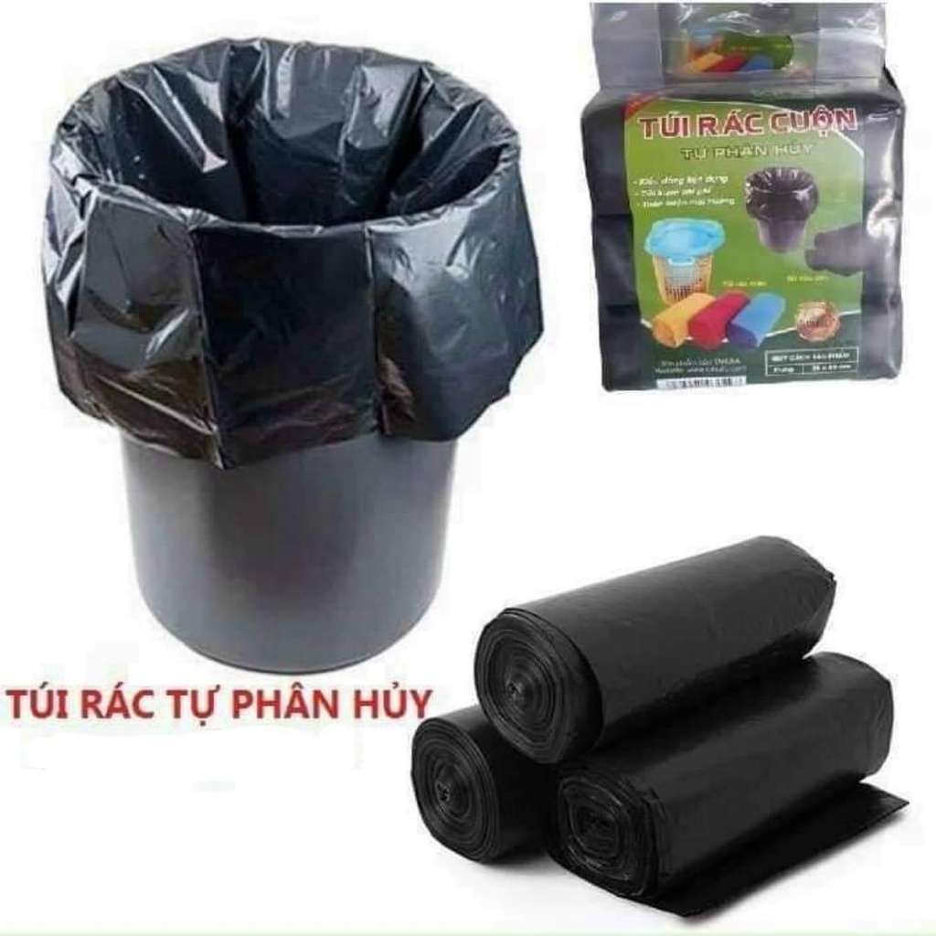 Túi Rác Tự Phân Hủy - Bao Rác Đen Kích Thước Lớn 55*65 cm ( 1 cuộn ...