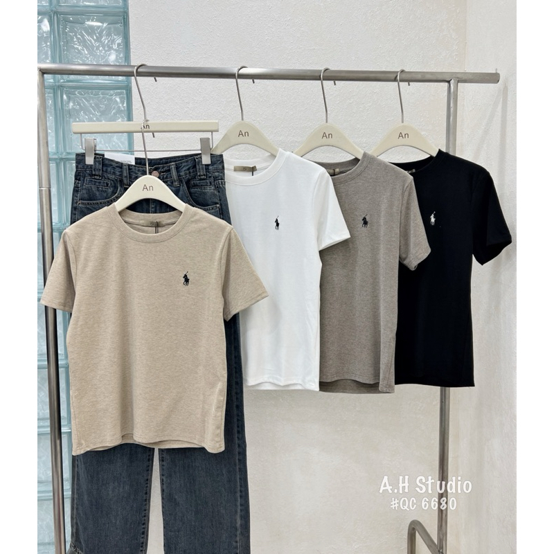 Áo Thun Nữ Baby Tee Tay Ngắn Hình Thêu Ngựa co giãn A121