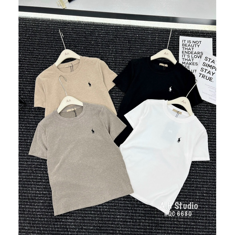Áo Thun Nữ Baby Tee Tay Ngắn Hình Thêu Ngựa co giãn A121