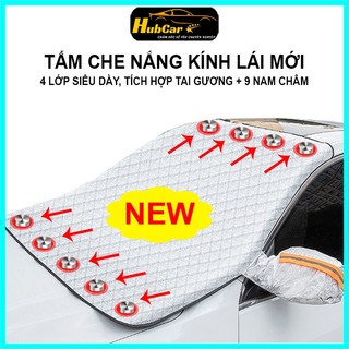 Tấm Che Nắng Ô Tô Bạt Che Nắng Ô Tô Cao Cấp Có 9 Nam Châm Chống Rơi Loại Siêu Dày 4 Lớp Tráng Bạc