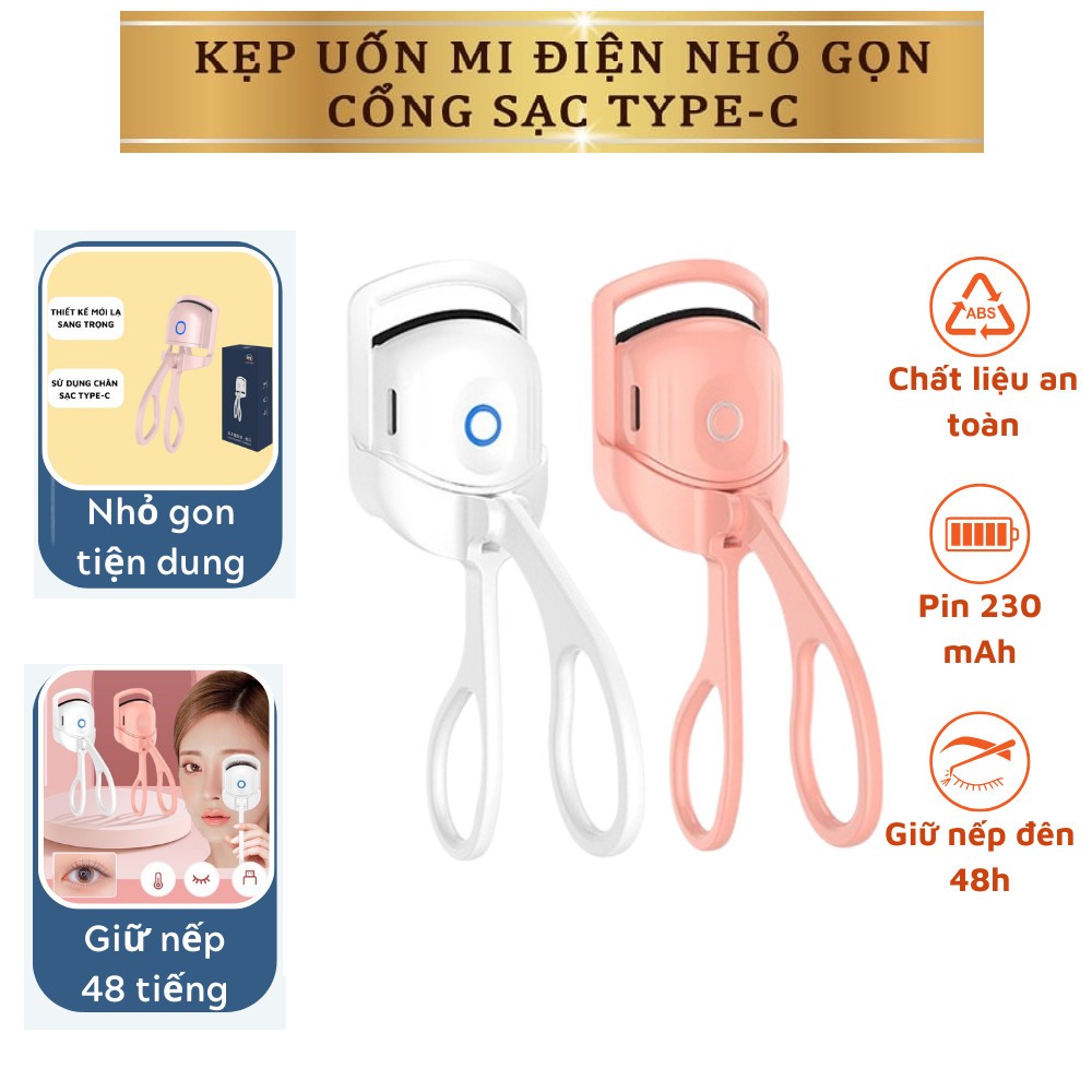 Máy uốn mi điện, máy kẹp mi nhiệt làm cong nhanh tiện lợi