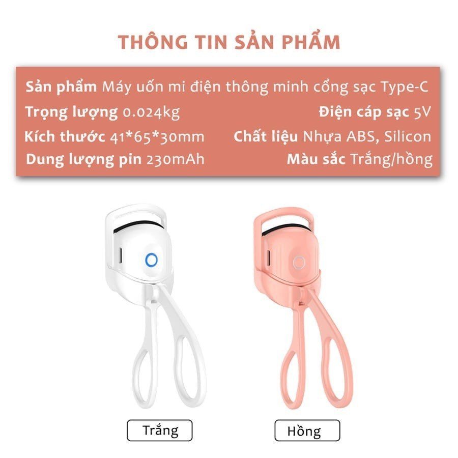 Máy uốn mi điện, máy kẹp mi nhiệt làm cong nhanh tiện lợi