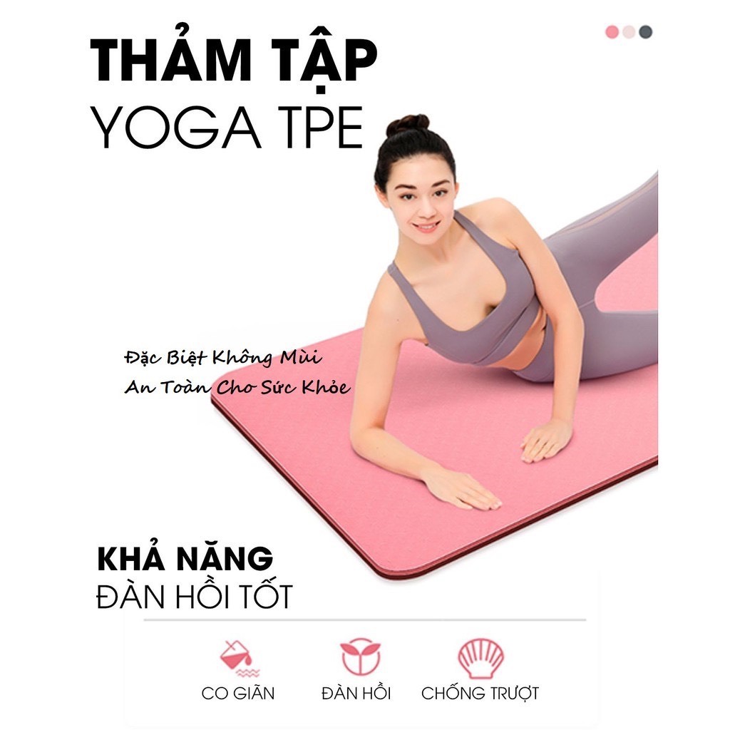 Thảm tập YOGA TPE cao cấp 2 lớp chống trơn trượt