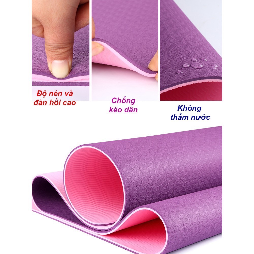 Thảm tập YOGA TPE cao cấp 2 lớp chống trơn trượt