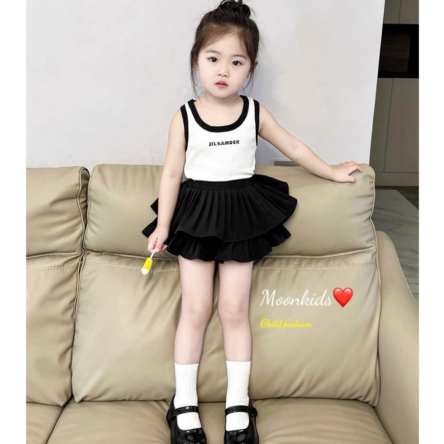 Bộ quần áo bé gái- set chân váy sát nách 2 tầng hở lưng cho bé từ 1 ...