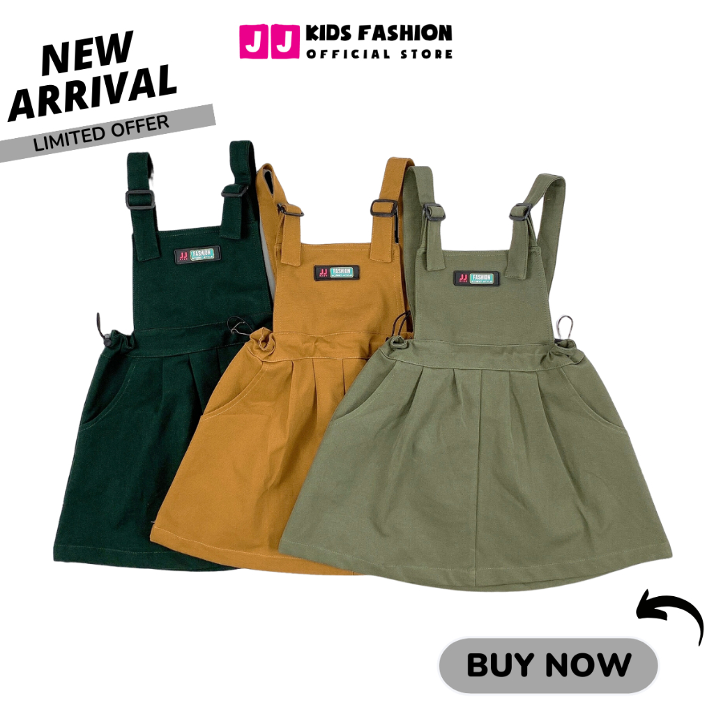 Váy yếm cho bé, set váy đầm bé gái 2,3,4,5,6,7,8 tuổi kaki xinh xắn dễ thương đáng yêu | JJ Kids