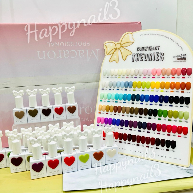 Sét sơn MaCaRon 58 màu tặng base top và bảng màu, sét sơn tim | Shopee ...